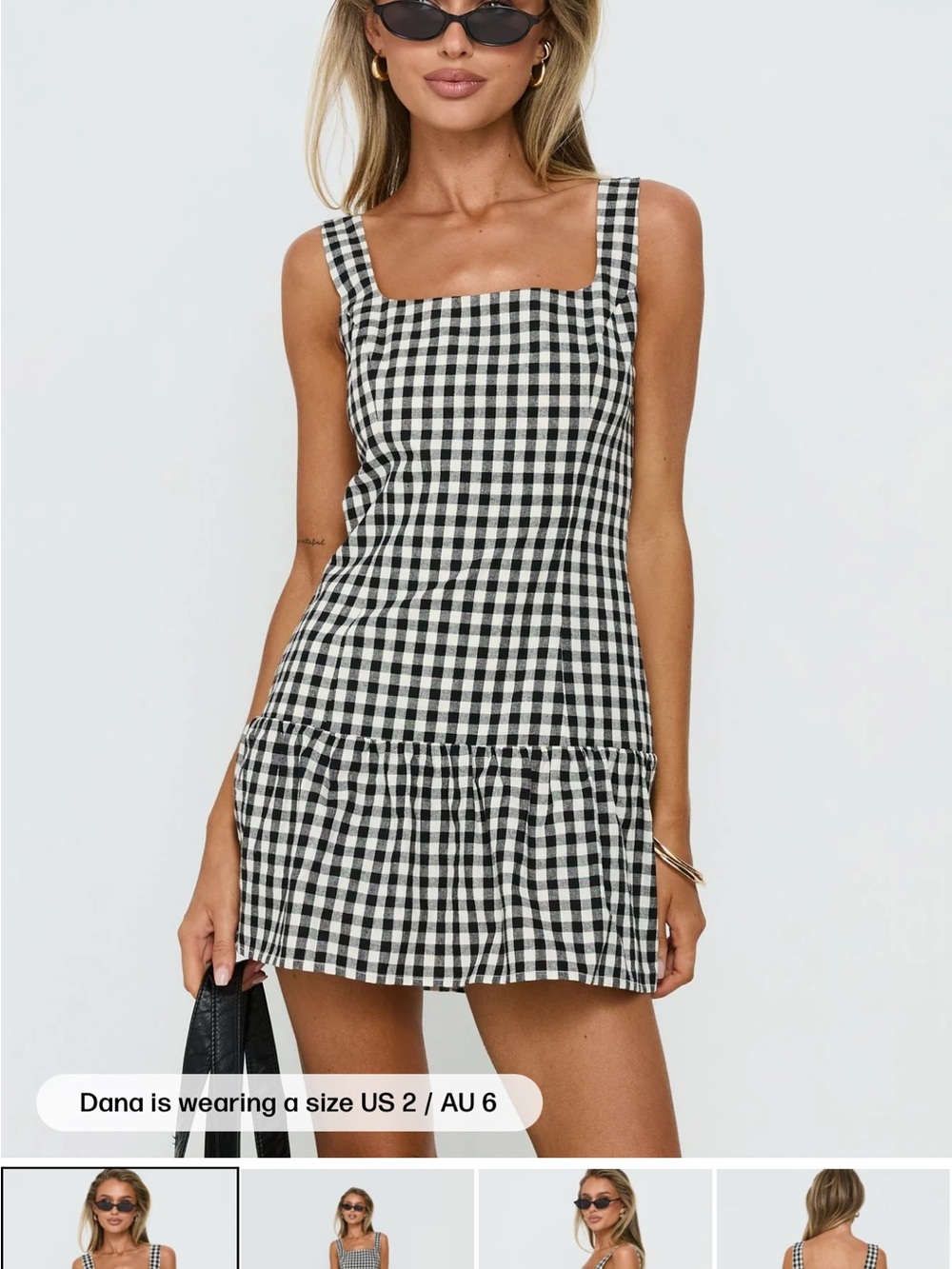 Princess Polly Orivelle Tie Back Romper Black / White - US 8 / Black / White